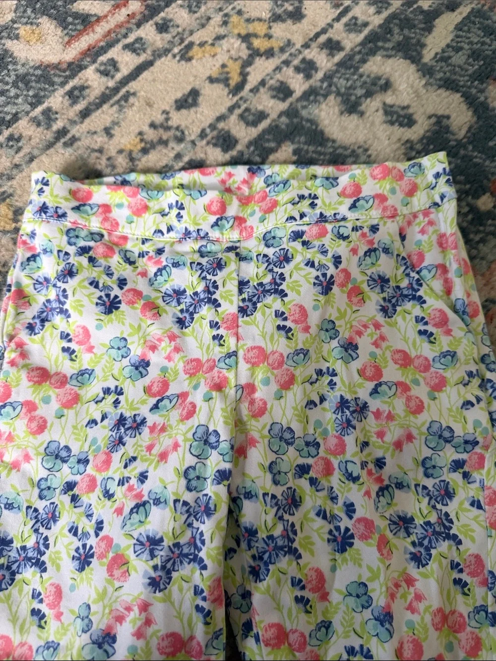 Girls Janie and Jack Floral Capri Leggings - Pink & Blue- worn just once
